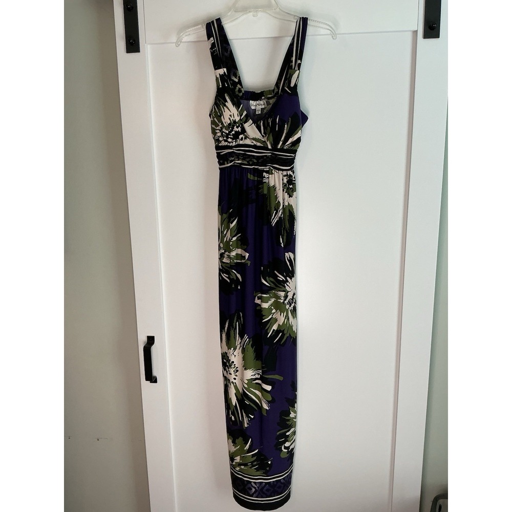 Olivia Matthews Black & White Floral Sleeveless Maxi Dress Women's Size‎ 6